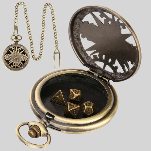 Steampunk Dice Set - BOSHIYA Metal Pocket Watch D&D Dice