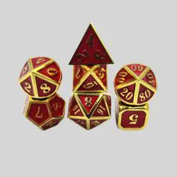 D&D Metal Dice Set - 7 Dice, Pathfinder Roleplaying Game