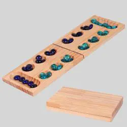 Wooden Mancala Gem Chess Game - Family Board Game Toys