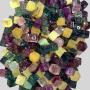 Rainbow Fluorite Crystal Cube Dice - Healing Energy