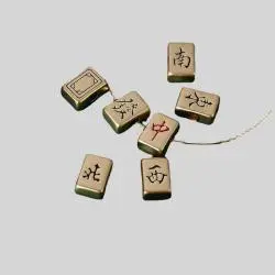 Chinese Mahjong Loose Beads Gold Bracelet Necklace DIY Accessories