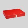 Red Leather Backgammon Chess Set - Kids Game with Table