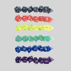 Acrylic Custom Dice Set - 7 Pcs TRPG Polyhedral Dice