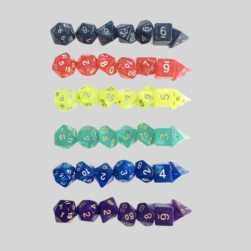 Acrylic Custom Dice Set - 7 Pcs TRPG Polyhedral Dice
