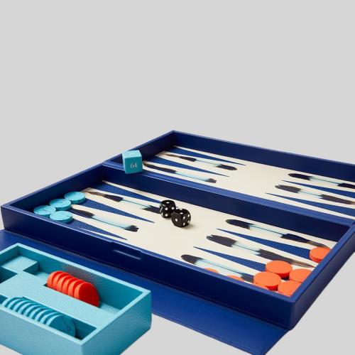Customized Foldable Leather Chess Checkers Backgammon Set