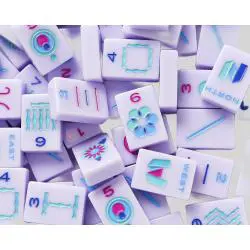 Hand Engraved Purple Mahjong Tiles - Custom Acrylic Set