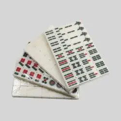 Mini Mahjong Set, 144 Tiles, Portable Game with Folding Table