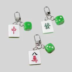 Mahjong Dice Keychain - Resin Amulet Luck Charm