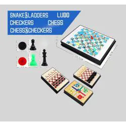 Kids Educational Chess Board Game - 5 in 1 Non-Magnetic