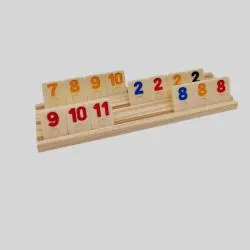 Custom Wooden Rummy Game Set - 4 Racks, 106 Tiles