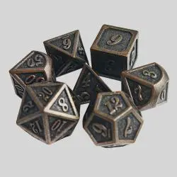 DND Metal Dice Set 7pcs Polyhedral Retro Gaming Dice