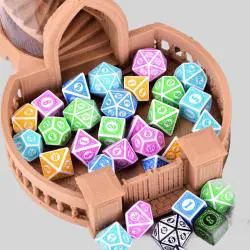 MINI PLANET DND Acrylic Dice Set - 7pcs Polyhedral Dice