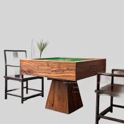 Black Walnut Mahjong Table - Wabi-Sabi Style
