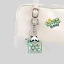 Panda Mahjong Keychain - UV Printed, Gold Button