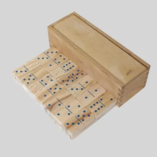 Classic Double-Nine Domino Set - Wooden Tiles with Case (3+) Classic Double-Nine Domino Set - Wooden Tiles with Case (3+)