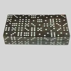 Acrylic D6 Dice Set - White Black Dot Square Corner Games