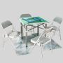 Folding Mahjong Table - Green, Cup Holders