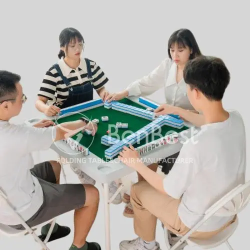 BenBest White Folding Plastic Dining Table - 90x90cm BenBest White Folding Plastic Dining Table - 90x90cm