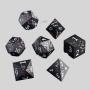 Metal DND Dice Set - Black & Purple Polyhedral Dice