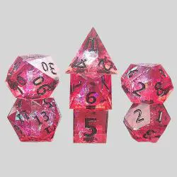 Red Polyhedral Dice Set - Custom Resin Gaming Dice (7Pcs)