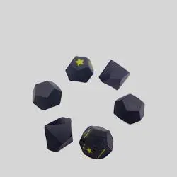 Custom 16mm D20 Wooden Dice Set - Black Polyhedral