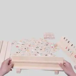 Child Intelligence Game - Wooden Racks Number Tiles Math Board Game