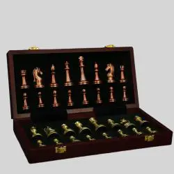 Luxury Bronze Magnetic Chess Board - Zwarte Beer