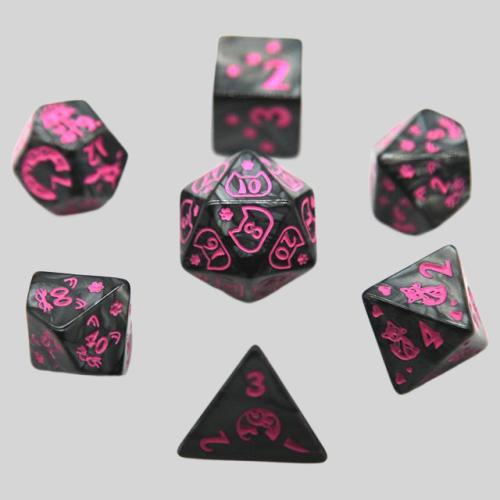 HS Blue Polyhedral Dice Set - DND RPG Acrylic Dice