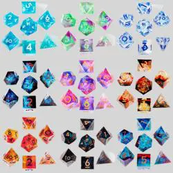 Custom Resin Dice - Purple D&D Dragon Game Dice