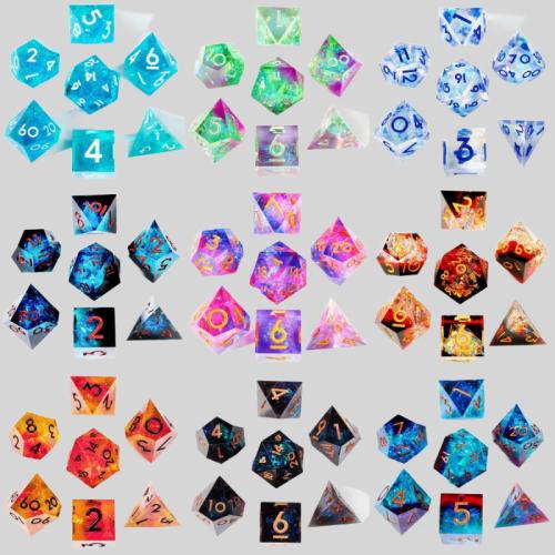 Custom Resin Dice - Purple D&D Dragon Game Dice