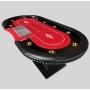Custom 96'' Oak Poker Table - 10 Player Foldable Casino