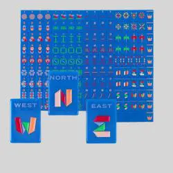 Acrylic Mini Mahjong Set - Blue Glitter Casino Game