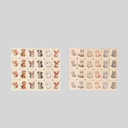 Custom Dog Cat Rummy Mahjong Tiles - X-Large Seaside Escape Game