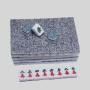 Chinese Mahjong Game Set - 144 Pieces Blue-Gray Marble Gift Box