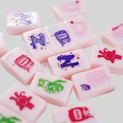 Millennial Pink Acrylic Mahjong Set - Unique Tiles