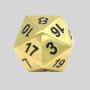 High Quality Golden D20 Dice - Zinc Alloy Polyhedral Dice