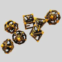 Gold Bloody Troll Dice DND Metal Set - Hollow Logo