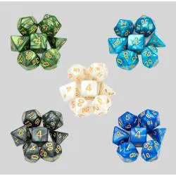 Udixi Polyhedral Acrylic Dice Set - D&D RPG Dice