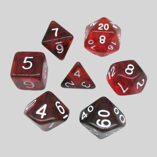 7Pcs Red DND RPG Dice Set with Cup, Ready to Ship