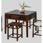 4-Person Solid Wood Mahjong Dining Table - Dual Use