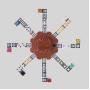 12 Colored Dot Domino Set - Mexican Train Game with Case