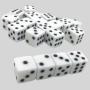 Acrylic D6 Dice Set - White Black Dot Square Corner Games