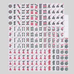 44mm Auto Mahjong Set - 4 Player Green Back Melamine Tiles