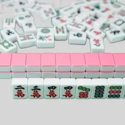 Mahjong Set - 144 Tiles, Pink & Blue, SMH Game
