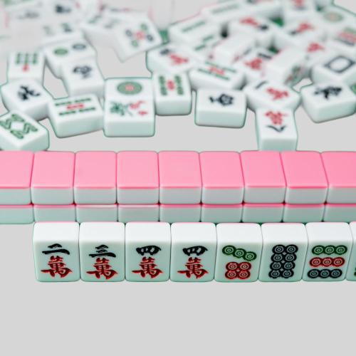 Mahjong Set - 144 Tiles, Pink & Blue, SMH Game