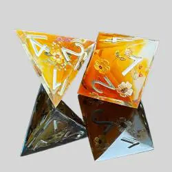 Handmade Resin D&D Dice Set - Flower & Bee Garden Dice