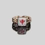 Gold Plated Mahjong Ring, Copper Inlay Wealth Ring, Good Luck New Year Gift