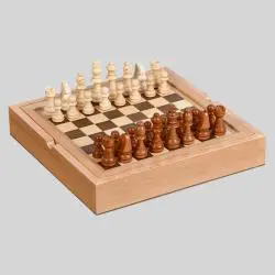 Wooden 5 in 1 Chess Board - Portable Travel Game Set