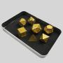 Custom DND Metal Dice - Yellow Polyhedral Logo Engraved Zinc Alloy