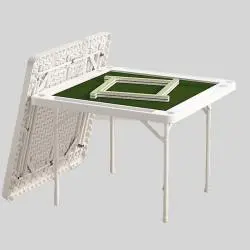 4 Player Folding Mahjong Poker Table with Cup Holders